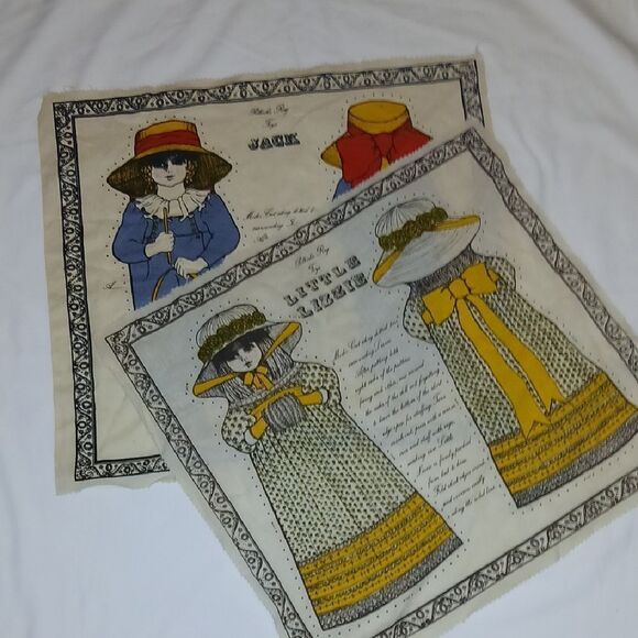 Vintage Cuttout Cotton Stuff Dolls - Picture 1 of 7